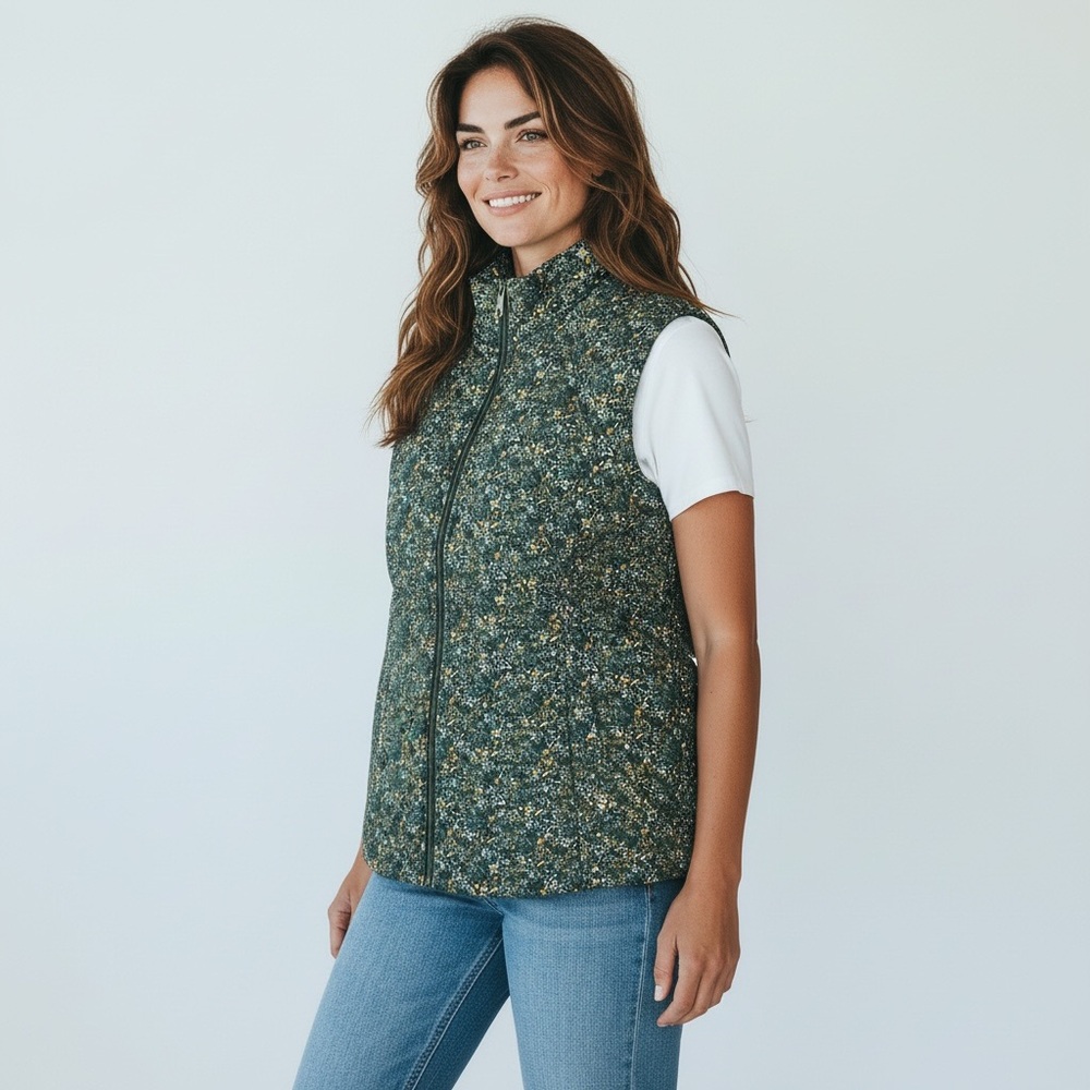 Christopher & Banks/Green Quilted Vest/Size XL - Picture 2 of 10